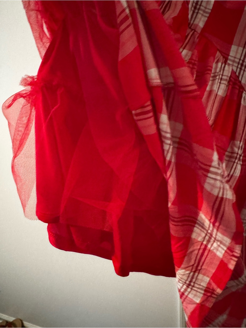 Torrid retro chic Red Plaid V-Neck Women’s Dress with petticoat size 22 NWOT - Picture 6 of 7